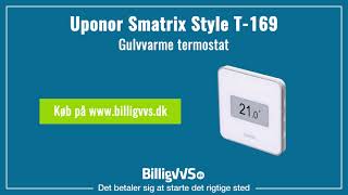 Uponor Smatrix Style trådløs T169 termostat med display hvid  EAN 4021598149830 [upl. by Nhojleahcim]