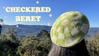 How to Crochet Checkered Beret [upl. by Notxap]