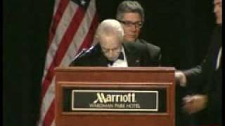 US Attorney General Michael Mukasey collapses 11202008 [upl. by Akinnej]