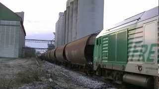 BB 75127 MANOEUVRANT AU SILO CHAMPAGNE CEREALES DE MONTHOIS 08 [upl. by Dagna896]