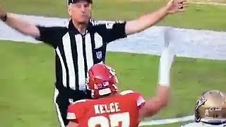 Travis Kelce Throws Towel At Ref For No Call [upl. by Aneladdam315]