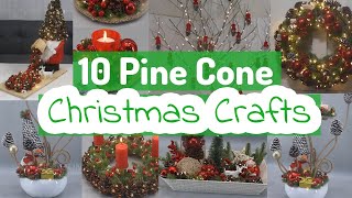 10 Simple Christmas Decorations Using Pine Cones  DIY Christmas Crafts [upl. by Naylor]