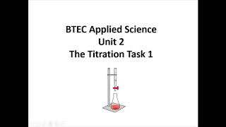 BTEC Applied Science Unit 2 Titration 1 [upl. by Lawrenson901]