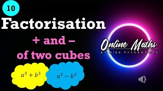 Grade 10 Factorisation L6 Sum and Difference of Cubes Mathematics [upl. by Nywles657]