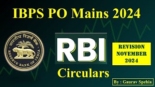 RBI Circulars detailed explanation  RBI in News  IBPS PO Mains 2024  November  2024 [upl. by Akoek413]