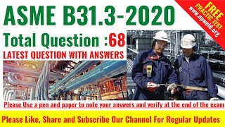 Top 68 Latest ASME B 313 Exam Questions amp Answers  Practice Test 2021  Important MCQ With Answers [upl. by Lyndell]