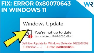 How to fix error 0x80070643 in Windows 11 [upl. by Cheri]