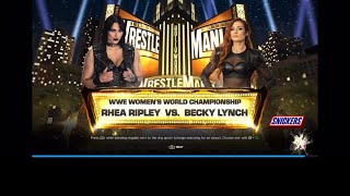 Becky Lynch vs Rhea Ripley Wrestlemania 40 WWE 2K24 Simulation [upl. by Richela368]