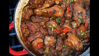 Traditional Caribbean Stew Chicken  CaribbeanPotcom [upl. by Lzeil]