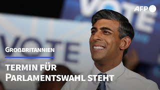 Parlamentswahl in Großbritannien am 4 Juli  AFP [upl. by Regdirb563]