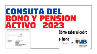 🔴TUTORIAL CONSULTA Bono🔴 2023🔴Pensiones🔴Mies [upl. by Namlak]