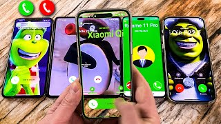 Magic Invsible Phones Incoming Calls iPhone 14 PM  Xiaomi 13  Z Fold 4  iPhone XS amp Face to Call [upl. by Aramot]