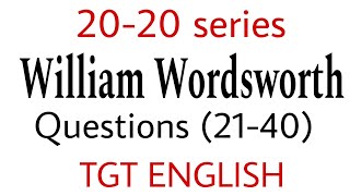 Wordsworth questions  Wordsworth MCQS  Vipul classes [upl. by Eentruoc]