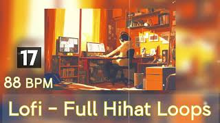 88 BPM Full Hihat Drum Loops 17 FREE Serpent Lofi Sample Packs  Royalty Free Stock Drum Samples [upl. by Russon984]