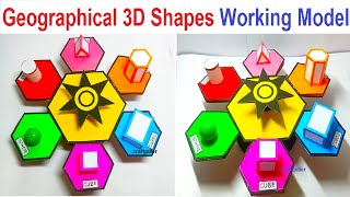 geometrical 3d shapes working model  diy  maths project  craftpiller [upl. by Ulland]