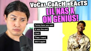 Vocal Coach Reacts to Lil Nas X  Industry Baby Live Genius Interview [upl. by Tibbs]