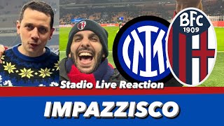 Inter Bologna 12 Stadio Live Reaction ❤️💙 CON LUCA MASTRANGELO A BORDO CAMPO ❤️💙 INCREDIBILE [upl. by Hannah]