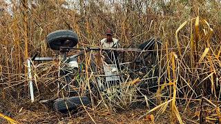 Electric Car Rescued from Terrible Fire in Reed Field Serious Accidents  Electric Engine Restore [upl. by Kalb]