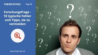 Forschungsfrage  8 Tipps für Bachelorarbeit und Masterarbeit [upl. by Beckman577]