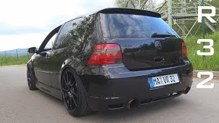 VW GOLF 4 R32 STRAIGHT PIPE  ACCELERATION SOUND ONBOARD AUTOBAHN 0200 KMH [upl. by Agnola]