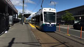 Sound Transit Tacoma Link Light Rail Action  Tacoma Dome 52924 [upl. by Ahsi805]