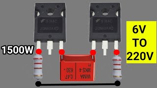 Inverter 6V to 220V 1500W 47N60C No IC  astroelectric1 [upl. by Morse416]