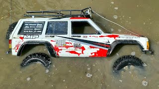 RC Jeep Drives on the Riverbed 🤯 Epic OffRoad Action with SCX10 TRX4 amp Comanche [upl. by Bibah]