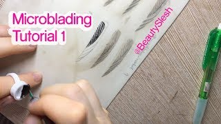 MICROBLADING Tutorial and Pattern  Step by Step [upl. by Hakym]