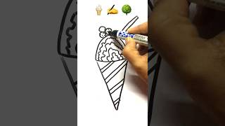 How to draw a ice cream cone 🍦 ice cream draw ✍️ shorts shots icecream icecreamchallenge [upl. by Barmen]