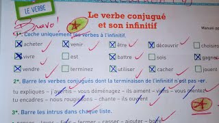 Le verbe conjugué et son infinitif mot de passe ce2 cahier dactivités [upl. by Siravart]