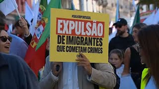 Portugal  des milliers de personnes manifestent contre quotlimmigration incontrôléequot [upl. by Kimitri]