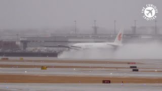 Amazing landing with large water spray [upl. by Anhsirk]