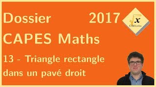 13  Triangle rectangle dans un pavé droit  Dossier CAPES Maths 2017 [upl. by Garap]