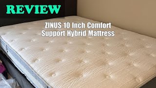 ZINUS 10 Inch Comfort Hybrid Mattress Review 2024 [upl. by Qiratla]