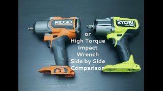 Ryobi PBLIW01 Vs Rigid R86212 high torque impact wrench [upl. by Morven]