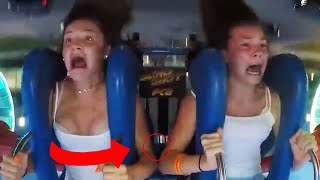 Slingshot Ride Girl Fail Compilation  Funny and Shocking Moments 62 [upl. by Yrennalf]