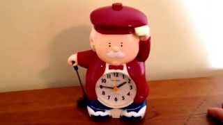 Vintage RHYTHM TALKING ALARM CLOCK JAPAN GOLF GOLFER [upl. by Ymas983]