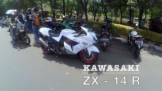 26 Test Ride Kawasaki ZX14 R with Two Brother Exhaust  City Ride [upl. by Sadnak962]