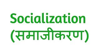 What is Socialization in Hindi  Sociology [upl. by Nivra]