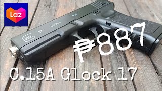 C15A Glock 17 Spring Type Pellet Gun Unbox and initial test [upl. by Ara]