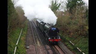 60103 Flying Scotsman whistles through Aldershot 100320 [upl. by Yrrem]