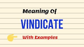 Meaning Of Vindicate  English Vocabulary Lessons  UrduHindi [upl. by Dominick521]