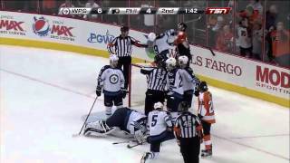 Ondrej Pavelec save on Jaromir Jagr [upl. by Nelle676]