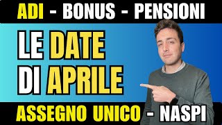 Date Assegno di inclusione Assegno Unico Pensioni Bonus Naspi e Carta Acquisti Aprile 2024 [upl. by Lynnette]