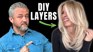 Easy DIY Layered Haircut ANYONE CAN DO [upl. by Ewald384]