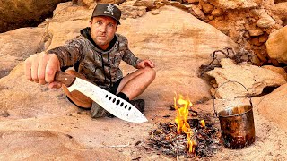 SOLO CAVE Camping  Foraging For Food Fishing amp Fire Cooking [upl. by Pournaras]