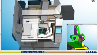 Build vericut OKUMA MU400V II support CALL O088 with M169 RTCP tested code by Hypermills post [upl. by Hcone]