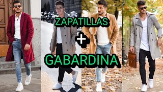 50 OUTFITS con GABARDINA  ZAPATILLAS para hombre ocasiones casuales Semi formales etc… [upl. by Ahker884]