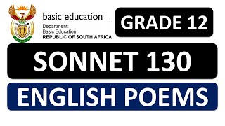 Sonnet 130 Grade12 Poetry William Shakespeare P2 ENGLISH HOME LANGUAGE 2024 GRADE 12 thundereduc [upl. by Eiddet686]