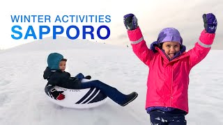 Fun WINTER Things to Do in Sapporo Hokkaido Japan Sledding Snow Tubing [upl. by Corissa]